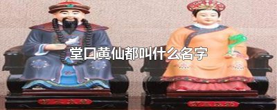 堂口黄仙都叫什么名字