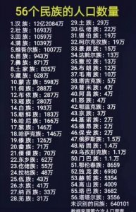 中国各民族人口排名